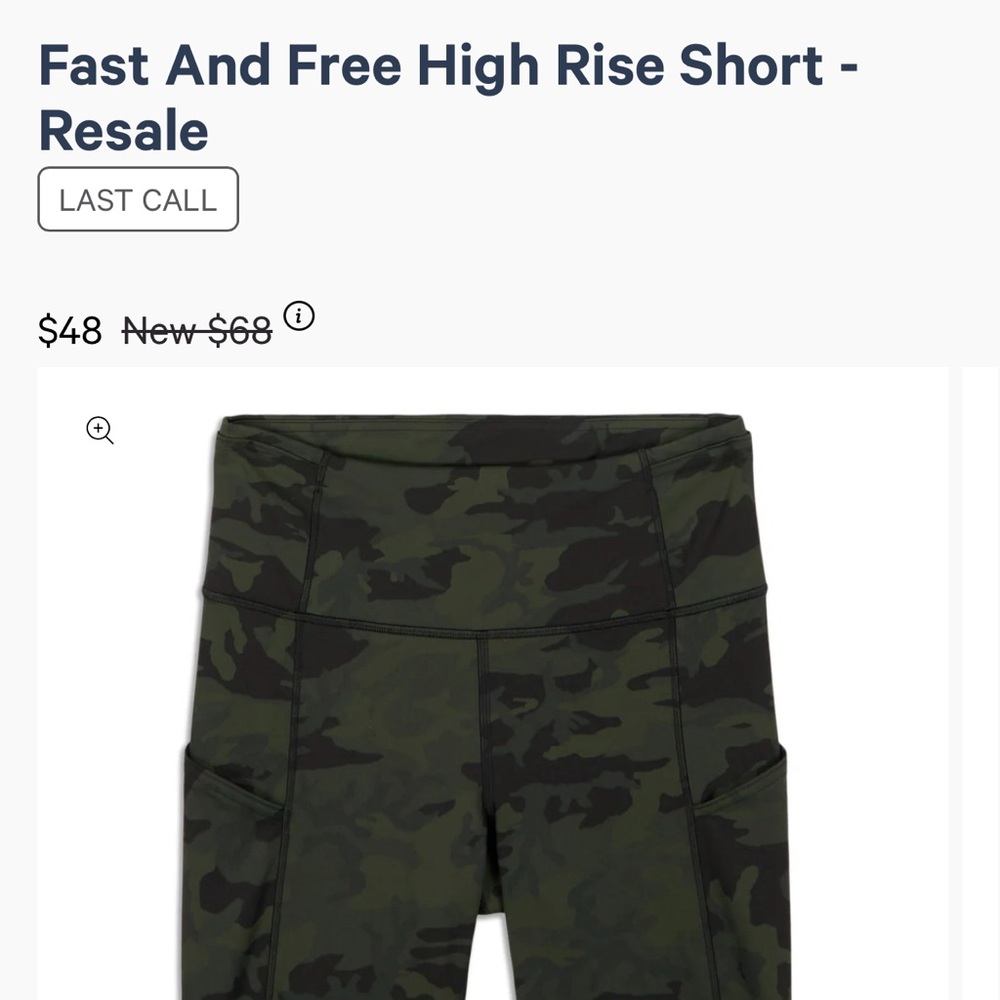 Never worn lululemon shorts size 6